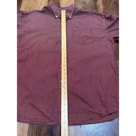 Tommy Hilfiger Small Squares Check Shirt Mens Size XL Red Gingham 100% Cotton - Picture 8 of 9